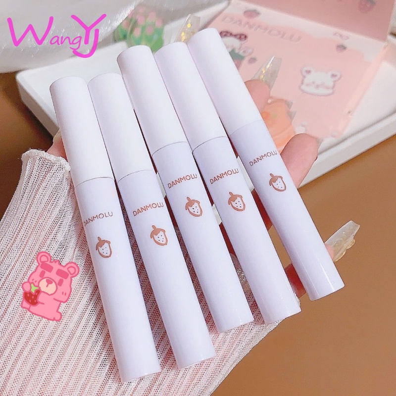 Set 5 Thỏi Son Kem Màu Nhung Lì Không Dễ Phai Không Dính Cốc Thương Hiệu DANMOLU