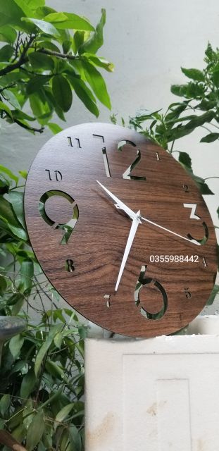 [ Siêu giảm giá ] Đồng Hồ Treo Tường Bằng Gỗ Vintage Trang Trí Nhà Cửa 30x30cm