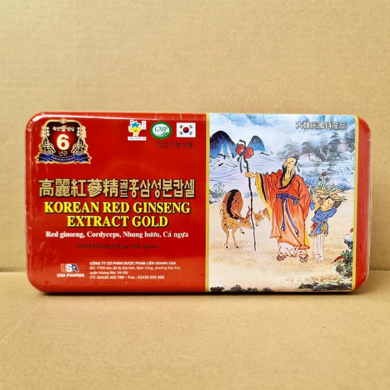 Viên bổ Korean Red Ginseng Extract Gold giúp bồi bổ cơ thể, ăn ngủ ngon, cho người suy nhược cơ thể