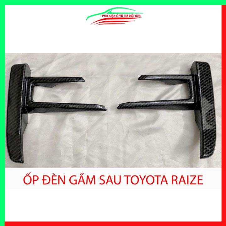 Ốp viền đèn gầm trước sau xe Raize 2021-2023 Cacbon chống trầy trang trí làm đẹp xe