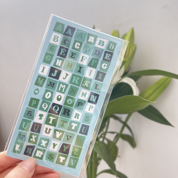 Tấm sticker bling bling chữ cái ngộ nghĩnh