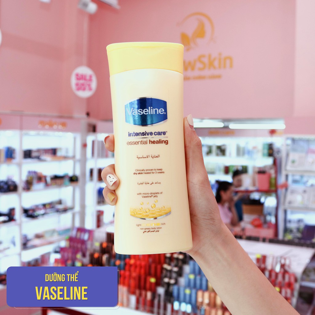 Dưỡng thể VASELINE Intensive Essential Healing 400ml (vàng)