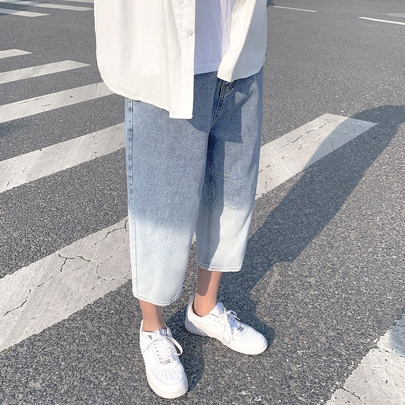 Quần jean lửng phối loang màu | BigBuy360 - bigbuy360.vn