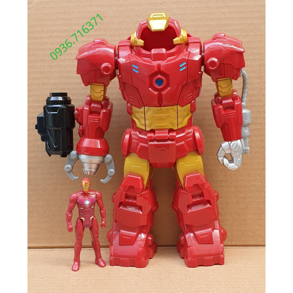 Mô hình nhân vật Robot 2 trong 1 Marvel Super Hero Adventures cao 26cm hàng Hasbro