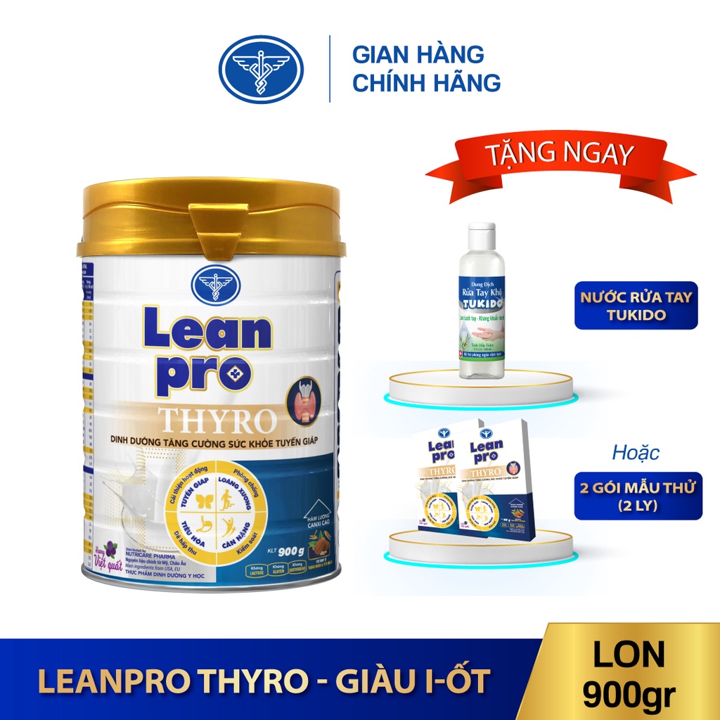 01 lon sữa bột Leanpro Thyro hương việt quất 900g - Dinh dưỡng cho bệnh suy giáp, tuyến giáp sau phẫu thuật