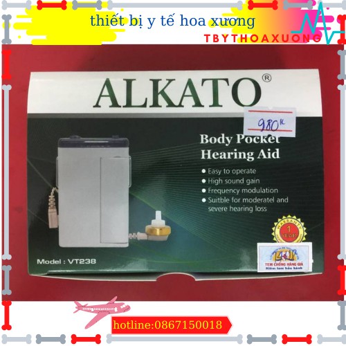 [Hàng Chính Hãng] Máy Trợ Thính Cho Người Già Bỏ Túi Có Dây  ALKATO VT238