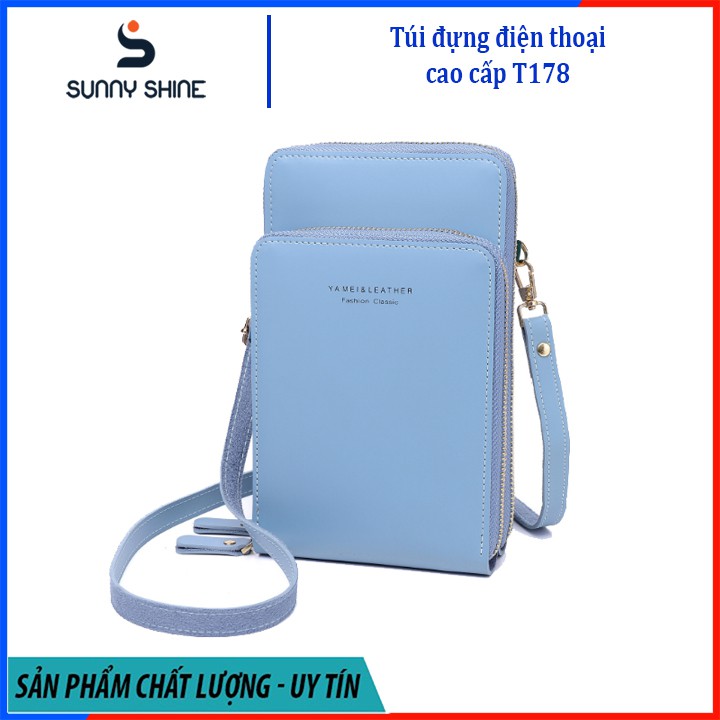 Túi đeo chéo nữ cao cấp đựng điện thoại, thẻ, tiền, nhiều màu xinh xắn, vừa tất cả các dòng điện thoại T178