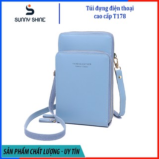 Túi đeo chéo nữ cao cấp đựng điện thoại, thẻ, tiền, nhiều màu xinh xắn, vừa tất cả các dòng điện thoại T178