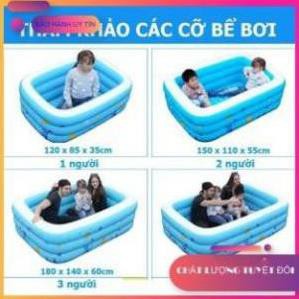 Bể bơi phao cho bé loại nào tốt, Bể bơi phao trong nhà kích thước 180cm, 150cm, 210cm - TẶNG BƠM CHÂN