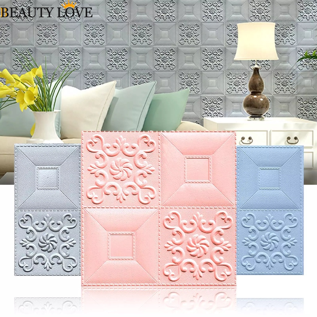 Miếng Dán Tường Bằng Xốp / PE 3D Chống Nước Chống Ồn Dùng Trang Trí Nhà Cửa