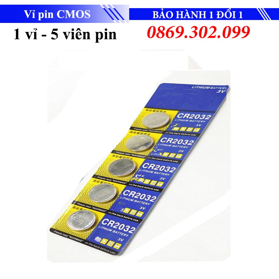 Vỉ 5 Viên Pin CMOS - Sử dụng cho máy tính, laptop, các thiết bị điện, điện tử, CMOS, Remote