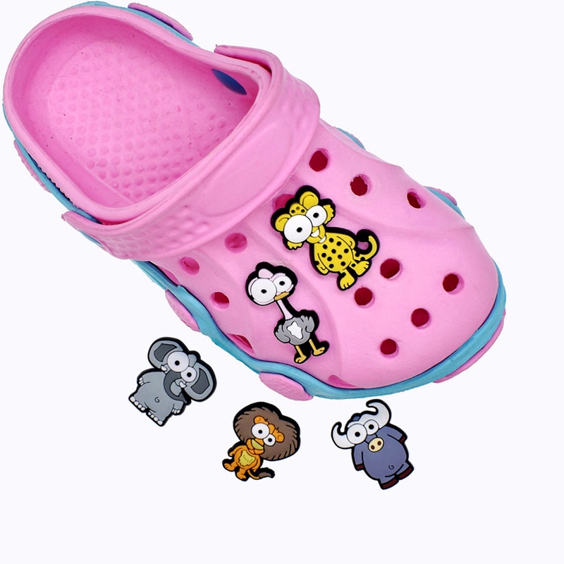 Charm Phụ Kiện Khóa Giày Bằng Cao Su PVC Hình Hoa Động Vật Hoạt Hình Có Thể Tháo Rời Trang Trí Sân Vườn