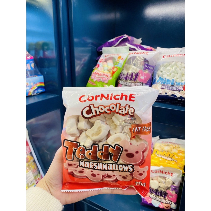 Kẹo Dẻo Xốp Bông Gòn Gấu Teddy Marshmallows Corniche 70gr Hương Vị Thơm Ngon Dẻo Dẻo Món Ăn Hấp Dẫn Các Bé