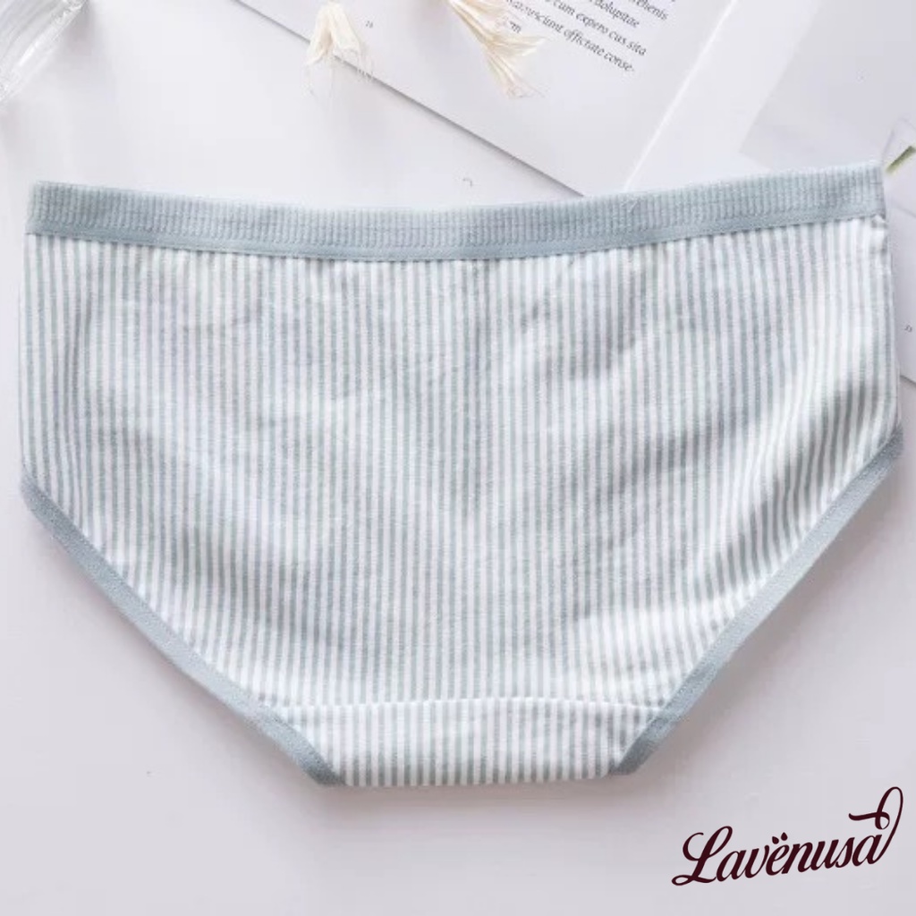 Quần lót nữ kháng khuẩn Cotton kẻ sọc thoáng khí cao cấp LAVENUSA QL34