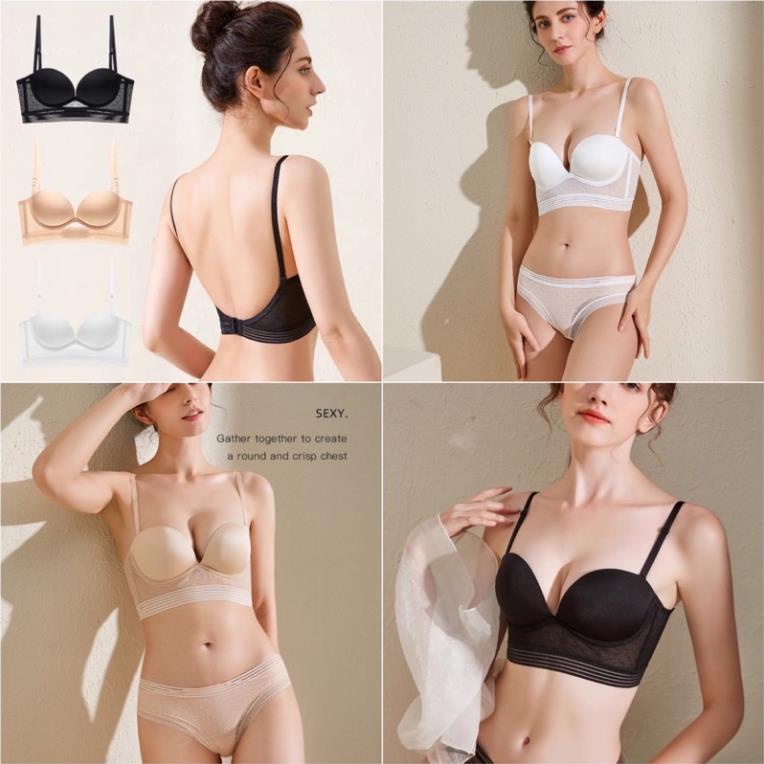 Áo Lót Nữ Cradin Ren Lưới Lưng U Bản To Có Gọng Đệm Nâng Ngực Cao Cấp 2097