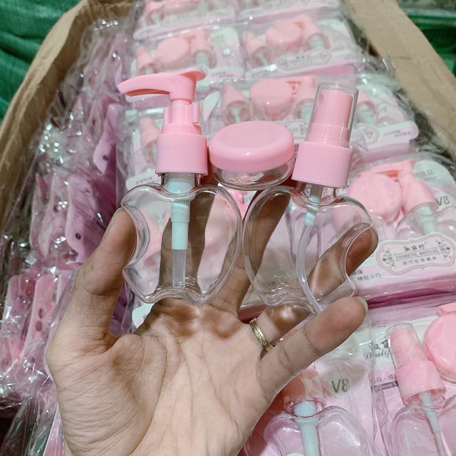 Bộ dụng cụ chiết mỹ phẩm 3 món kèm túi zip tiện lợi