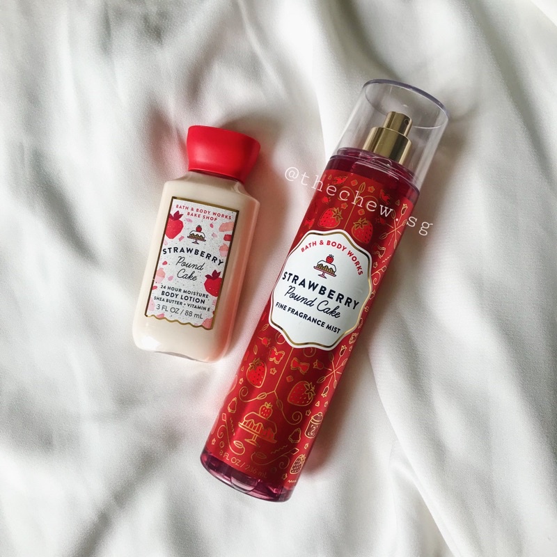 Xịt thơm toàn thân BATH&BODYWORKS Strawberry Pound Cake 🍰🍰