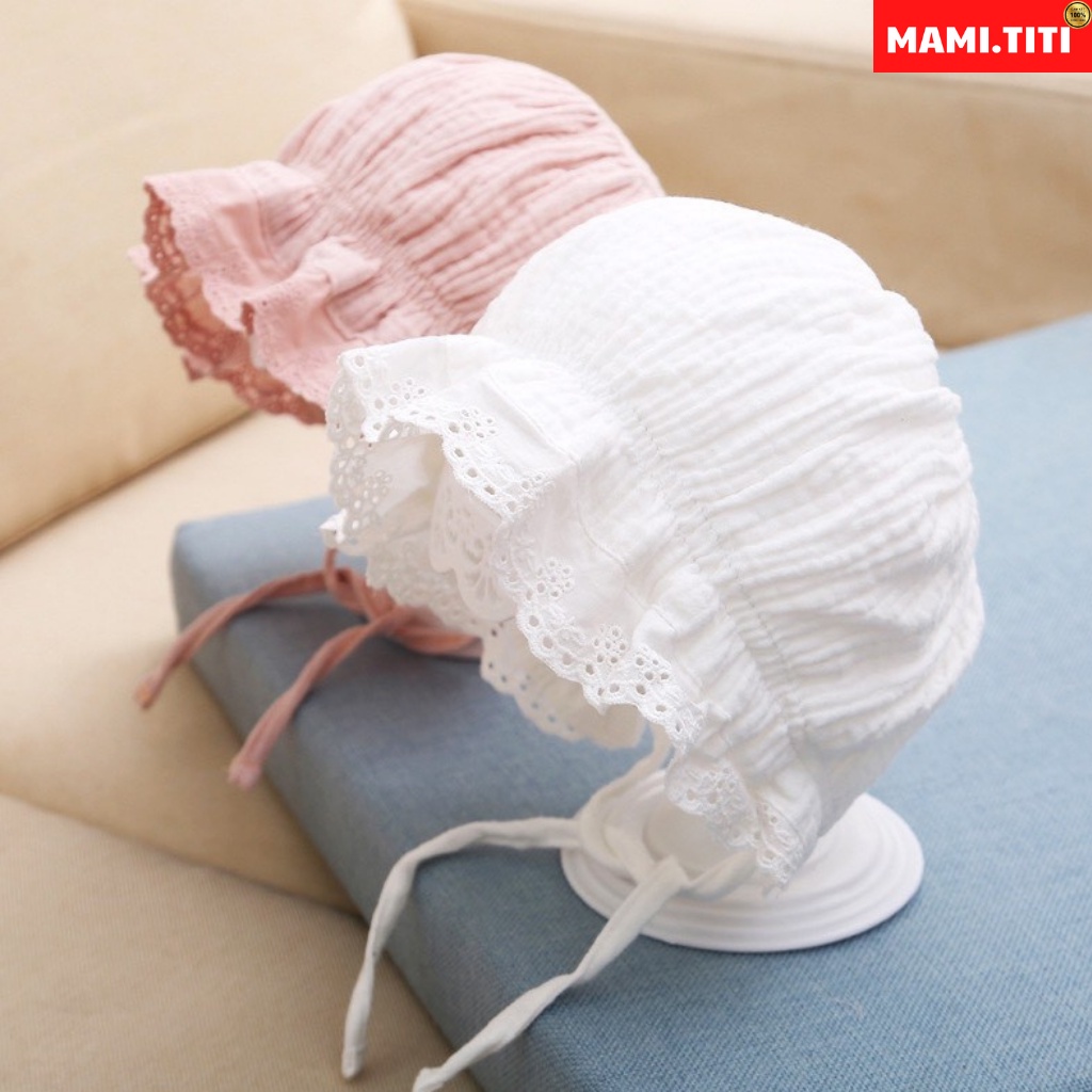 Mũ cho bé gái, MŨ VẢI TIỂU THƯ CHO BÉ GÁI BẢO VỆ BÉ KHỎI ÁNH NẮNG MẶT TRỜI