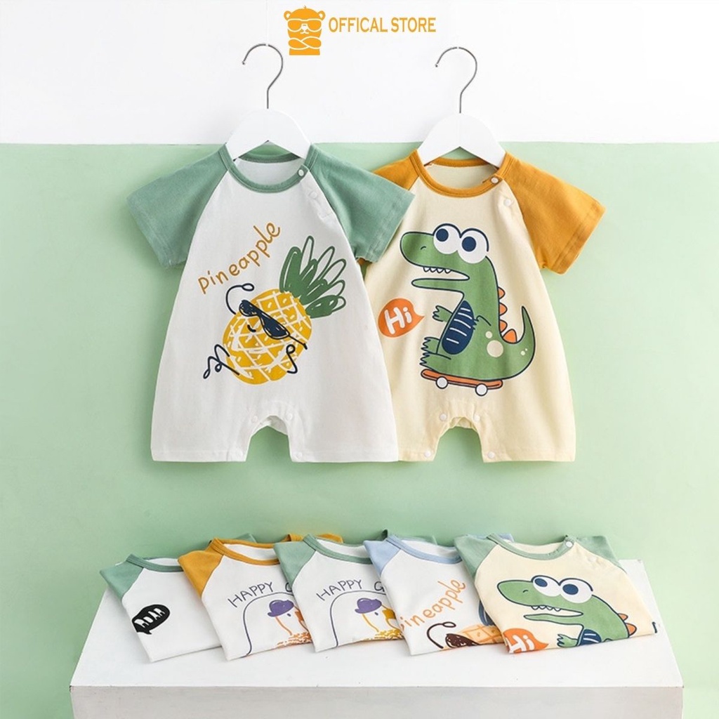 Body Đùi Cộc Tay LOTUKA Cho Bé Chất Cotton Thoáng Mát Mềm Mịn Co Giãn 4 Chiều