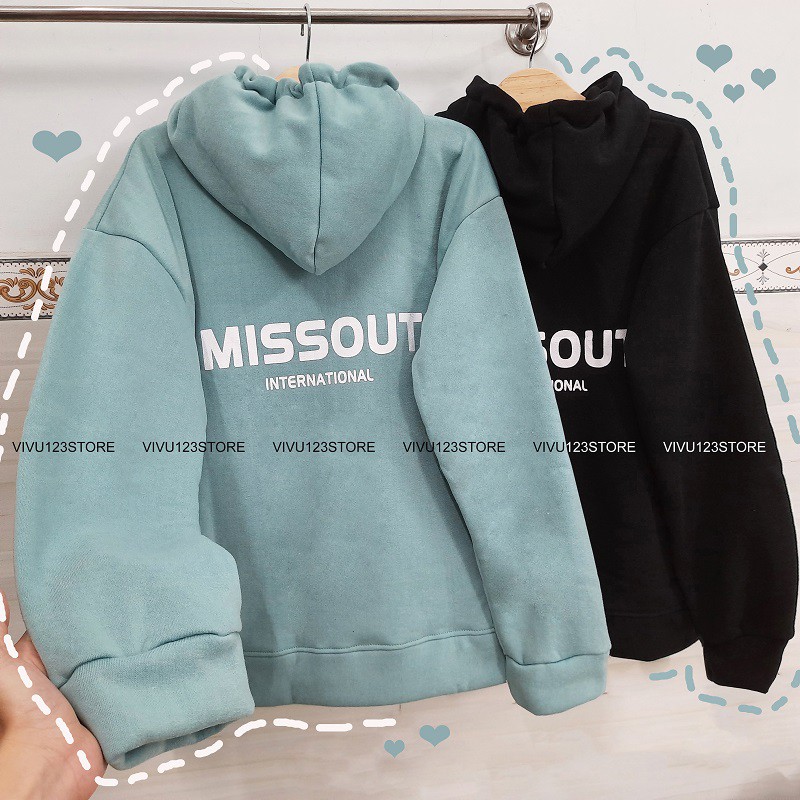 Áo khoác dây kéo MISSOUT nam nữ form rộng có nón ❤️ HOODIE ZIP đẹp ULZZANG style VIVU123STORE   HOD076