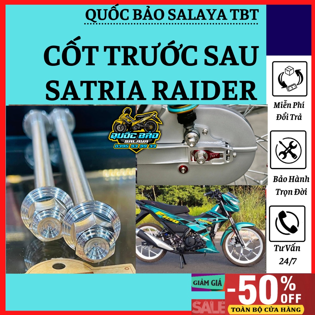 Cốt bánh TBT trước sau cho satria fi raider kèm tán inox 304 bảo hành trọn đời