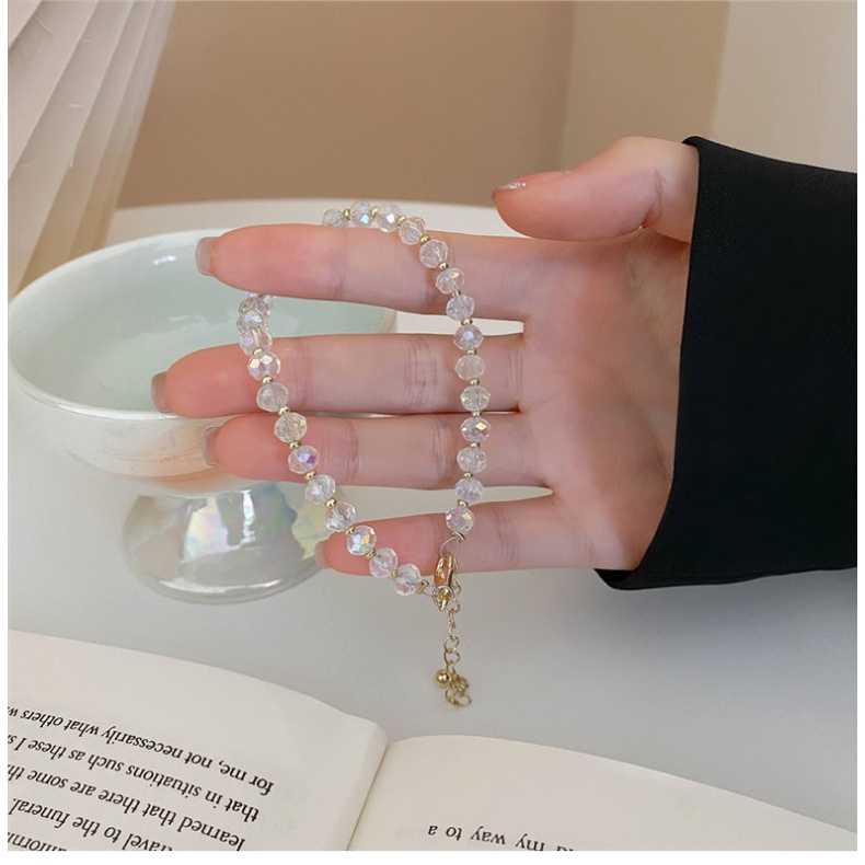Vòng Tay Pha Lê Trong Suốt Thời Trang Ngọt Ngào Cho Nữ