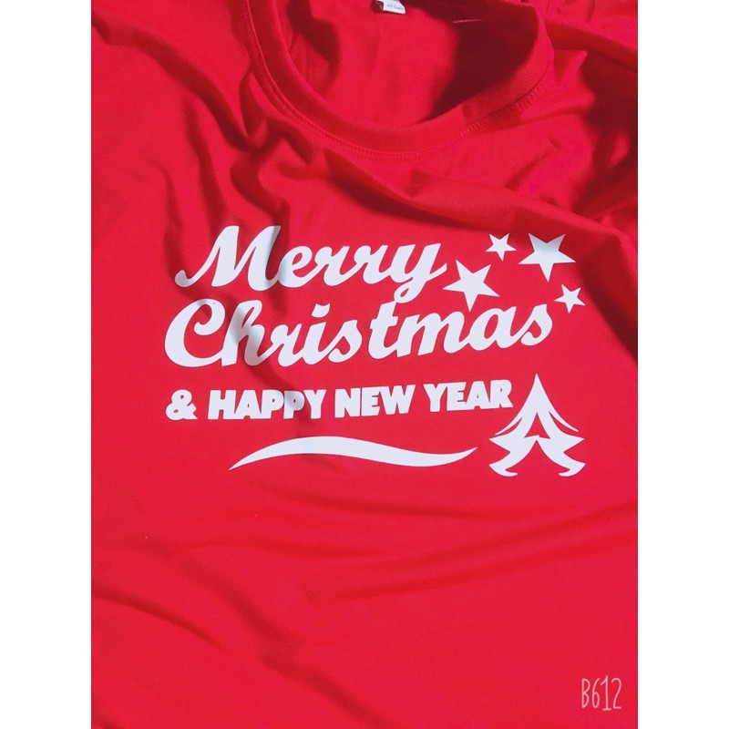 Áo thun đồng phục gia đình 3/4/5 người in mẫu noel đủ size 6-95kg