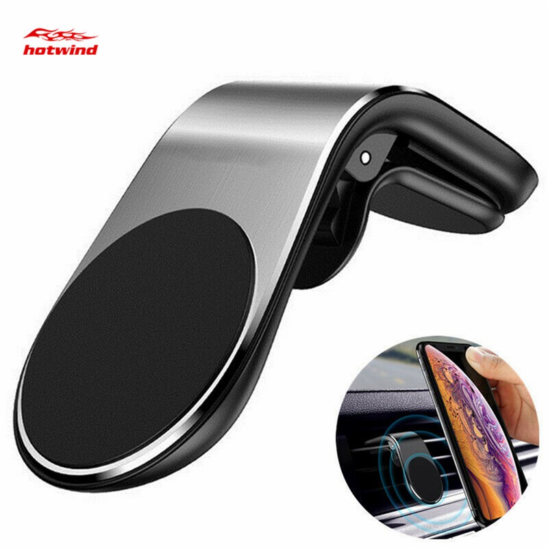 Magnetic Car Phone Holder L Shape Air Vent Mount Stand in Car Magnet GPS Mobile Phone Holder