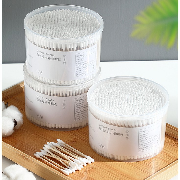 Tăm bông vệ sinh tai, tây trang mỹ phẩm chất liệu cotton hàng xịn hộp 500 chiếc