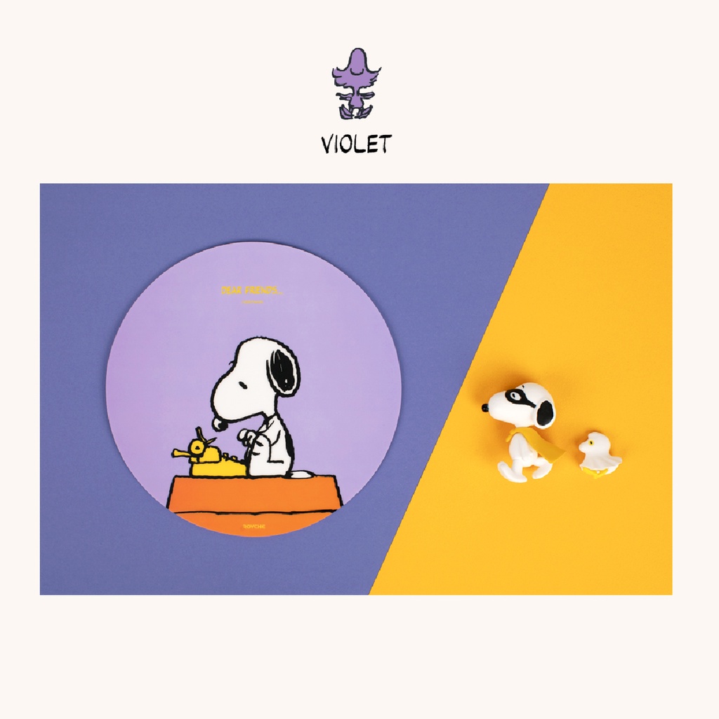 Lót chuột Peanuts Snoopy hình tròn chống trơn trượt tốt
