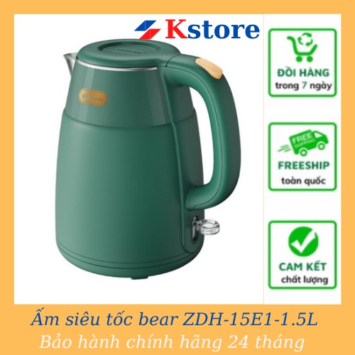 Ấm đun siêu tốc chính hãng Bear ZDH-Q15E1 đa chức năng màu xanh lục dung tích 1.5L công suất 1500W