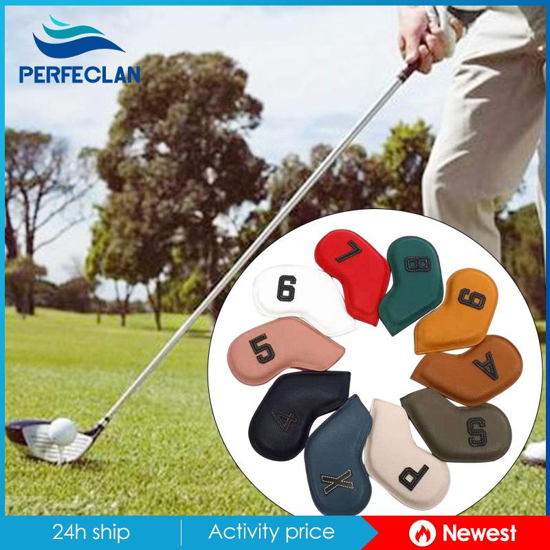 Set 10 Vỏ Bọc Bảo Vệ Đầu Gậy Đánh Golf 4-9,P ,S ,A ,X Club Bằng PU
