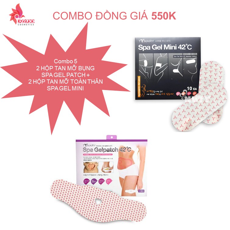 10 miếng dán tan mỡ bụng Spa Gelpatch 42 độ C và 20 miếng dán tan mỡ toàn thân Spa Gel Mini 42 độ C