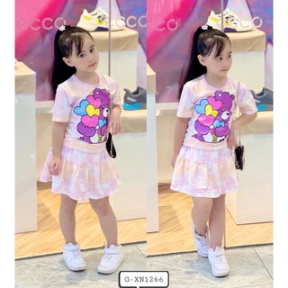 Bộ chân váy nền loang bé gái