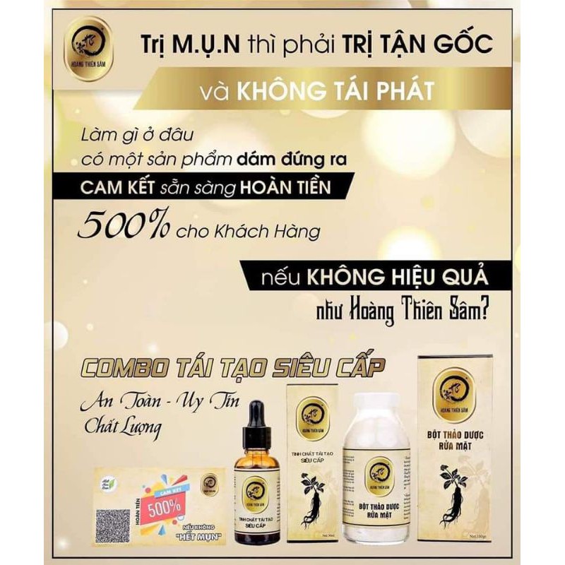 Combo Hoàng Thiên Sâm ( Bột Rửa Mặt & Tinh Chất Tái Tạo Hoàng Thiên Sâm )