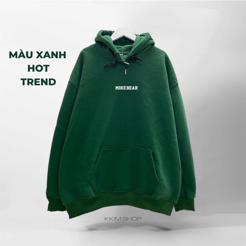 Áo Hoodie nỉ bông MIKEBEAR basic nam nữ form rộng thu đông Kiểu Dáng Hàn Quốc - TD02
