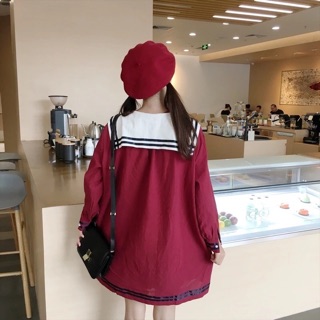 Đầm thủy thủ suông cài nút