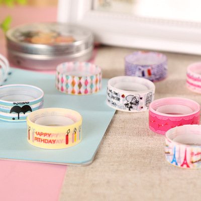 Băng dính hoạt hình trang trí sổ tay họa tiết style hàn quốc, băng dinh washi tape (1 cuộn)400