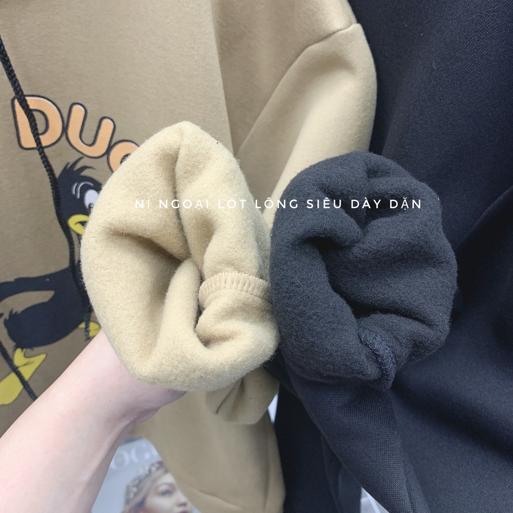 Áo hoodie nữ vịt DAFFY DUCK áo nỉ nữ Lót Lông , thời trang form rộng nam nữ phong cách ulzzang hàn quốc ATD007 | WebRaoVat - webraovat.net.vn