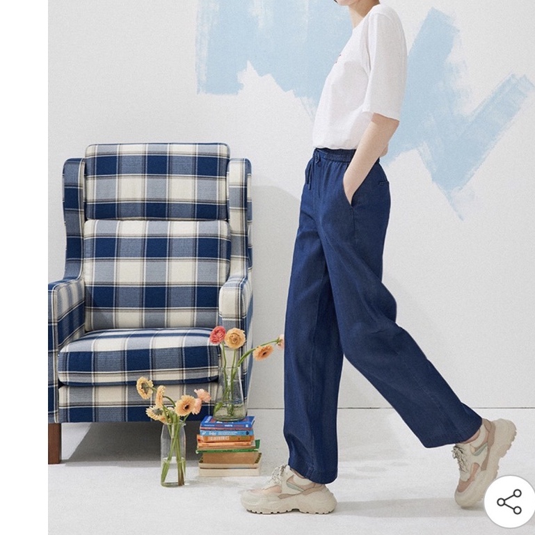 Hàng xuất xịn - Quần denim ống rộng chất vải tencel M1lla xuất khẩu