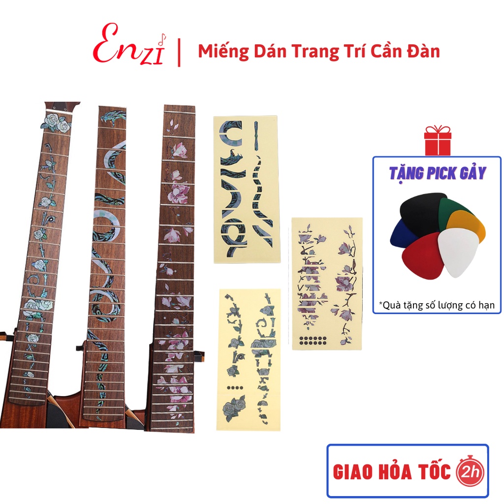 Sticker miếng dán trang trí khảm cần đàn guitar chất lượng Enzi