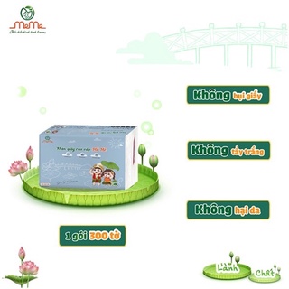 Khăn Giấy Cao Cấp MỄ MỄ 4 Lớp,300 Tờ 120x180mm Chất liệu: 100% bột giấy nguyên sinh từ rừng tự trồng Qt sx khép kín