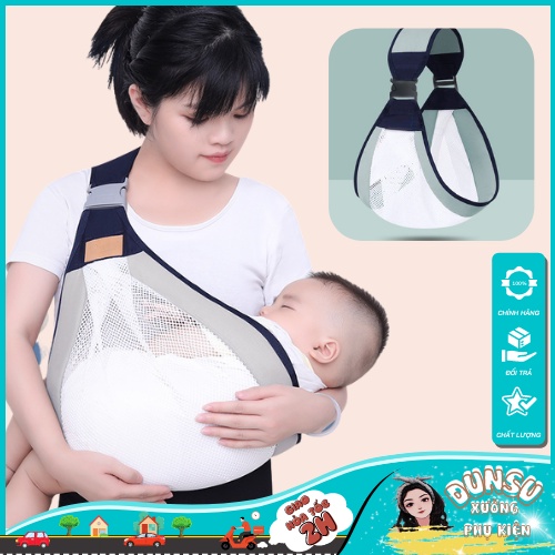 Dây Đai Bế Em Bé Địu Vải Trợ Lực Ngồi Cho Bé 0-36 Tháng Dạng Lưới Thoáng Khí An Toàn Tiện Lợi Dunsu
