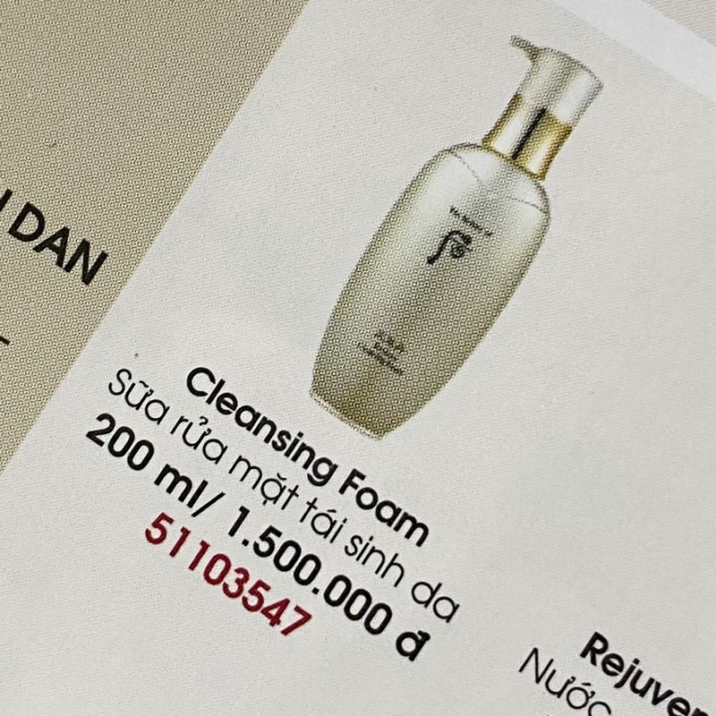 Siêu rẻ - 1 gói sữa rửa mặt Whoo tái sinh 1ml date 2025