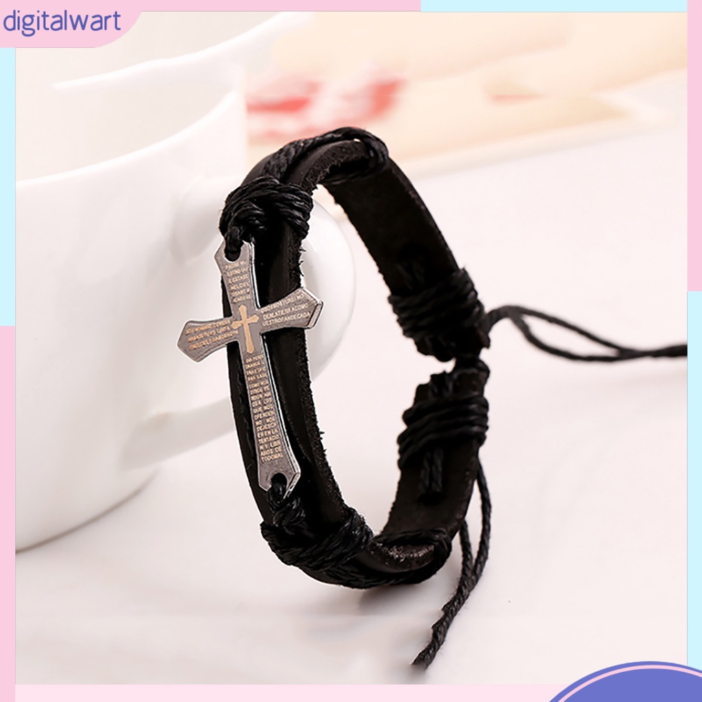 Dgggg Dgg✌❤ Vòng Tay Giả Da Mặt Thánh Giá Phong Cách Retro