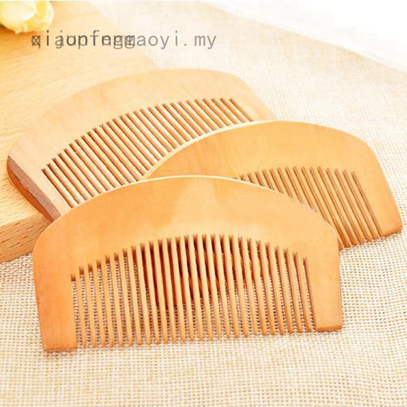 Qijun Lược Chải Tóc Bằng Gỗ Đào Tự Nhiên Răng Rộng Chống Tĩnh Điện Mát Xa Da Đầu