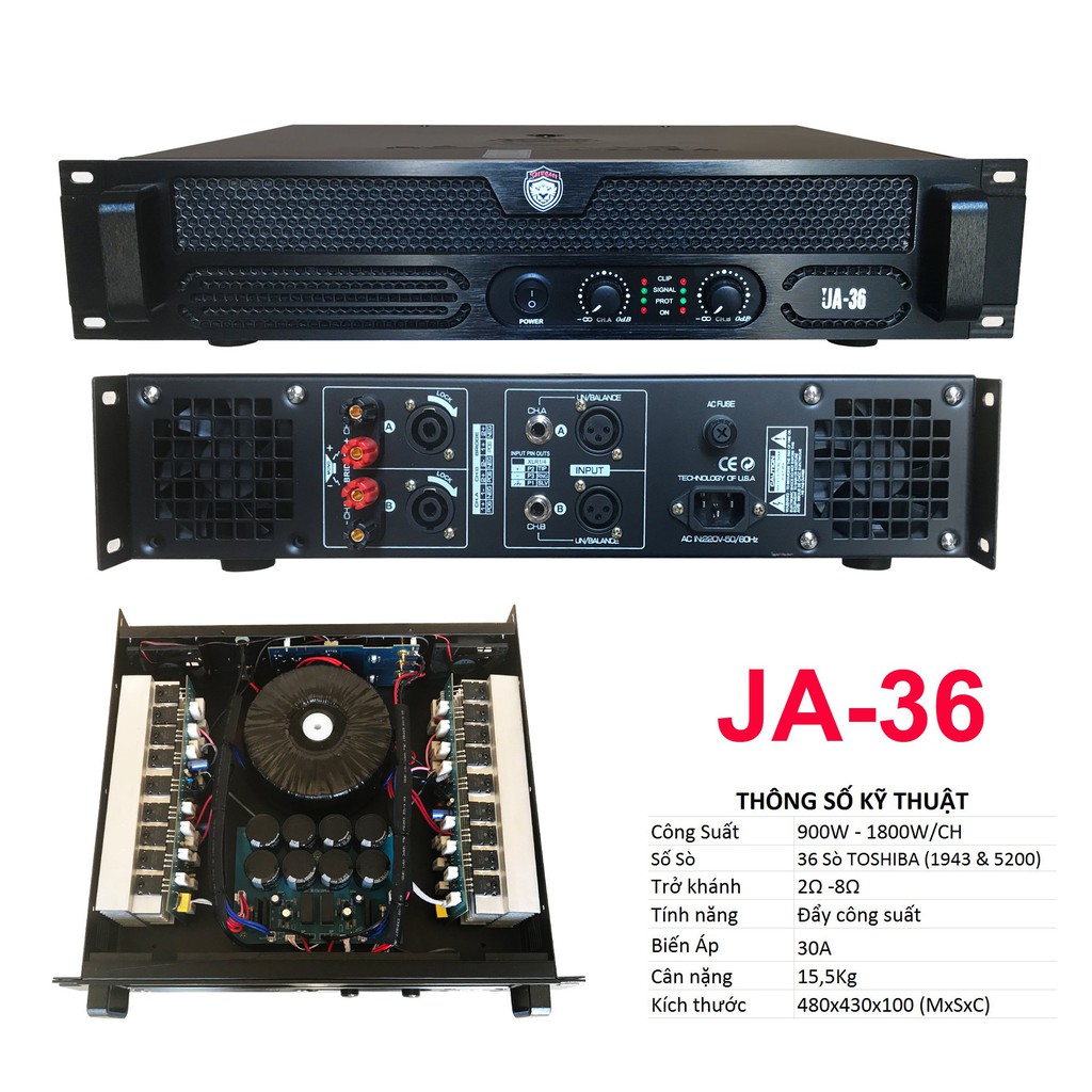 Cục đẩy Jarugaer JA-36  36 sò 900Wx2