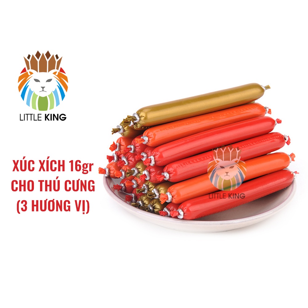 Xúc xích ăn liền 16gr cho chó mèo, hamster, thú cưng hương vị thơm ngon bổ dưỡng Little King pet shop