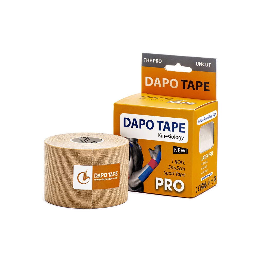 Băng Dán Cơ Thể Thao Dapo Tape Sợi Cotton Chưa Cắt Màu Da, phòng tránh và hỗ trợ phục hồi chấn thương