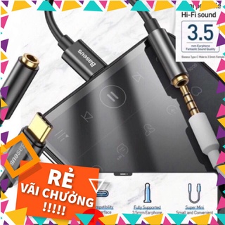 Jack chuyển tai nghe chân TYPE-C sang chân 3.5mm-hỗ trợ đàm thoại-Baseus L54.Bảo hành 12T